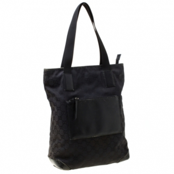 Gucci Monogram Gg Nylon Pocket Shopper Bla… - Picture 4 of 16